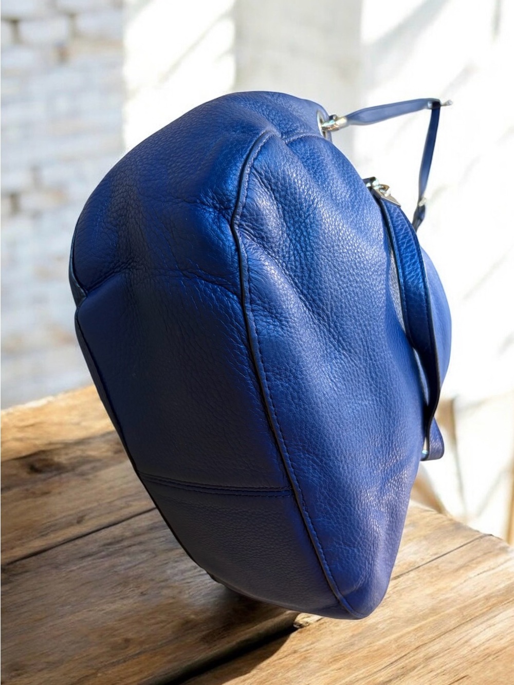 Henri Bendel Navy Blue Pebbled Leather SoHo Crossbody Handbag - Picture 9 of 14